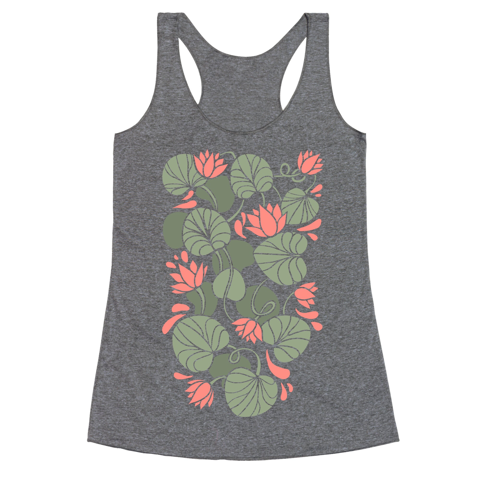 Art Nouveau Water Lilies Racerback Tank